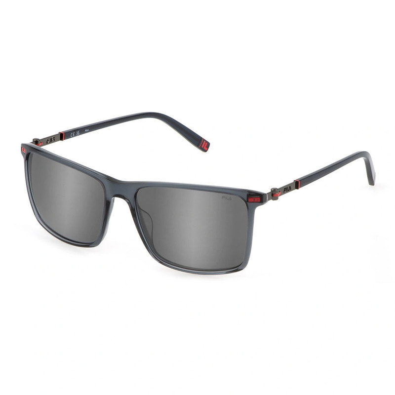 FILA RECTANGULAR Full Rim Sunglasses For  MEN,SILVER Lens,  SFI447 4ALX, 57/16/145