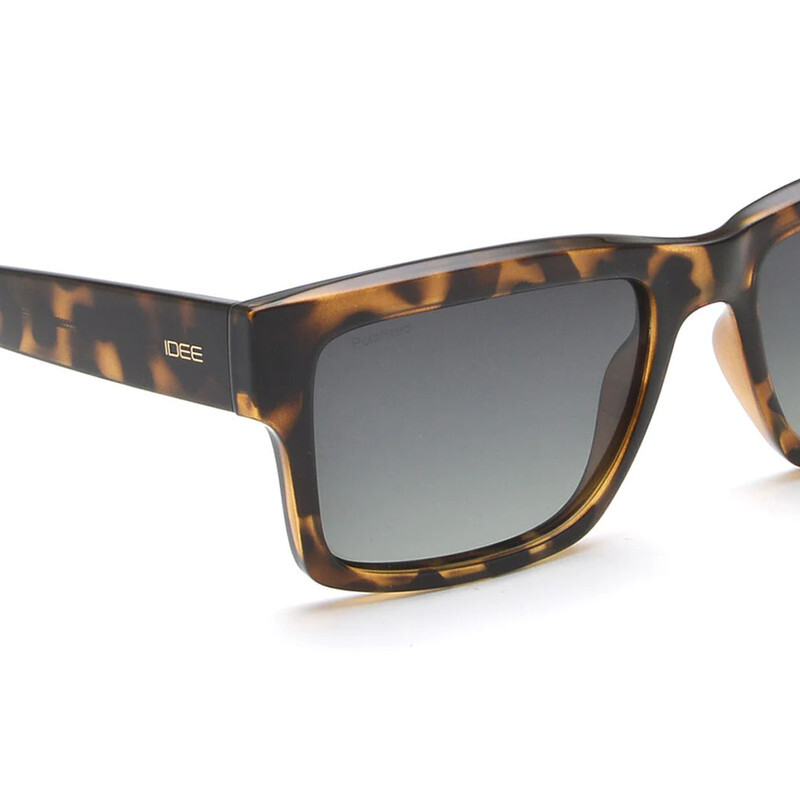 IDEE Polarized RECTANGULAR Full Rim Sunglasses For  UNISEX,BLUE Lens,  S2902 C2P, 55/18/143