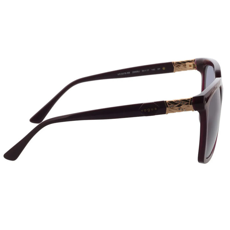 VOGUE Polarized SQUARE Full Rim Sunglasses For  WOMEN,VIOLET Lens,  VO5476-SB 29898J, 54/17/140