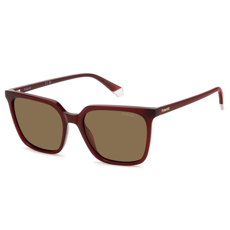 

Polaroid polarized Square Full Rim Sunglasses For Woman,BROWN LensPLD4163/S LHFSP,55/18/145