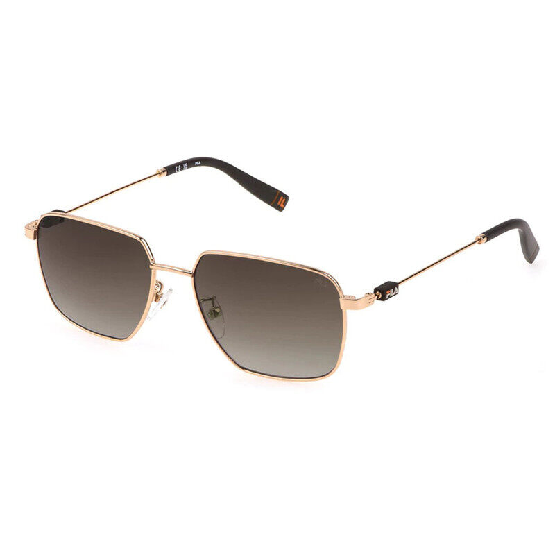 

FILA SQUARE Full Rim Sunglasses For MEN,BROWN Lens, SFI457 300Y, 55/16/140