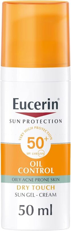 Eucerin Sun Oil Control Gel-Cream SPF50+ 50ml & DermoPurifyer Cleansing Gel, Acne-Prone Skin, Fragrance-Free, Soap-Free, 200ml