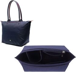 Lckaey tote bag organizer insert for Longchamp le pliage large tote insert felt purse zipper bag organizer 1028Blue