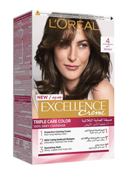 L'Oreal Paris Excellence Creme Permanent Hair Color, 4.0 Brown