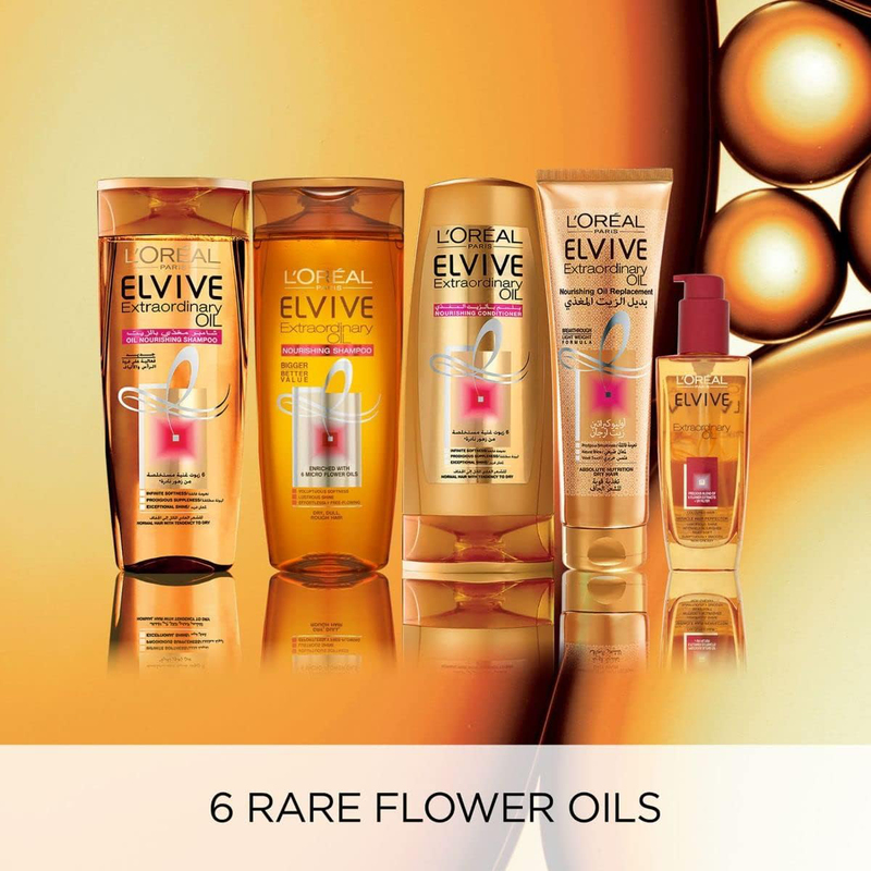L'Oreal Paris Elvive Extraordinary Oil Shampoo & Conditioner for All Type Hair, 400ml, 2 Piece