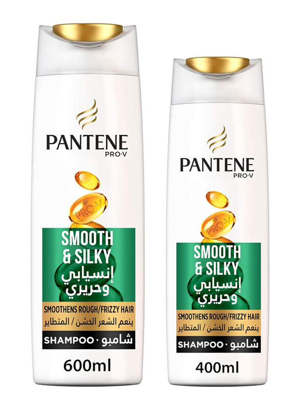 

Pantene Pro-V Smooth & Silky Shampoo for All Type Hair, 600ml + 400ml, 2 Pieces