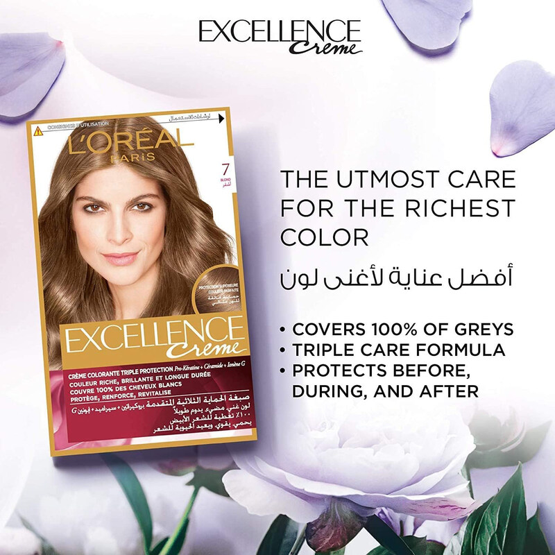 

L'Oréal Paris L’Oreal Paris Excellence Creme Permanent Hair Color, 7 Blonde