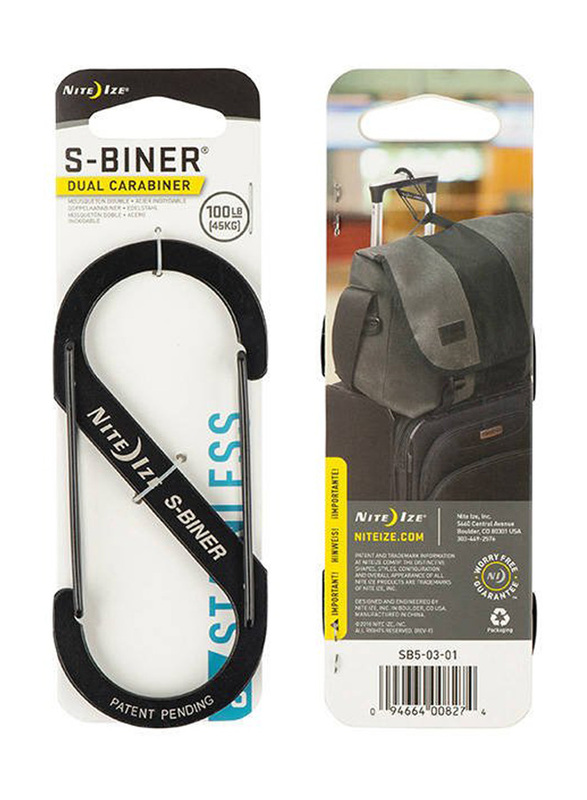 

Nite Ize S-Biner Stainless Steel Double Gated Carabiner #5, Black