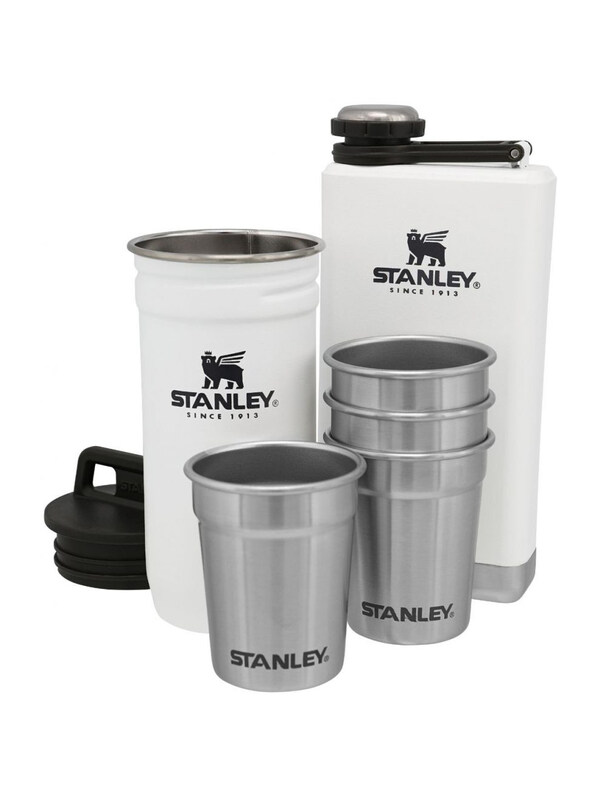 

Stanley 6-Piece Adventure Pre-Party Shot Glass + Flask Set, Polar White