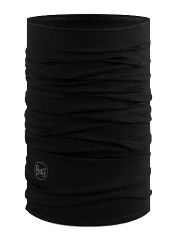 

Buff Lightweight Merino Wool Neck Warmer, Solid Black