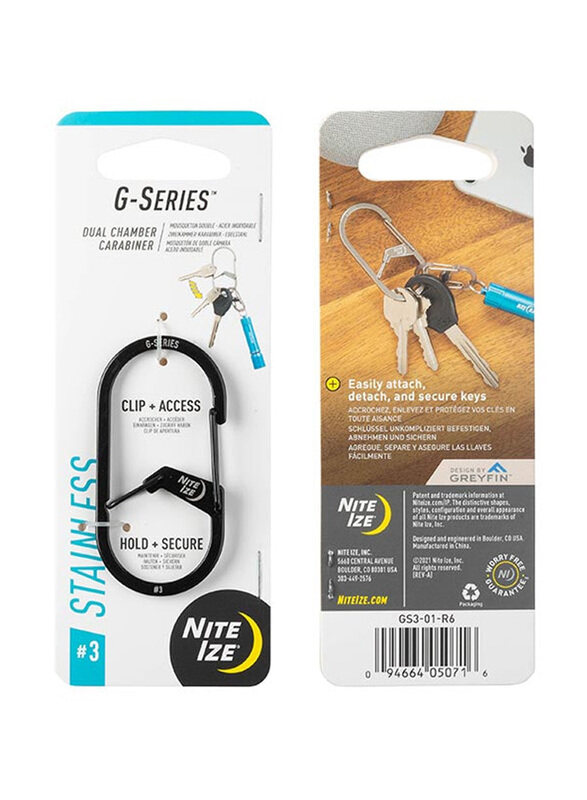 

Nite Ize G-Series Dual Chamber Carabiner #3, Black