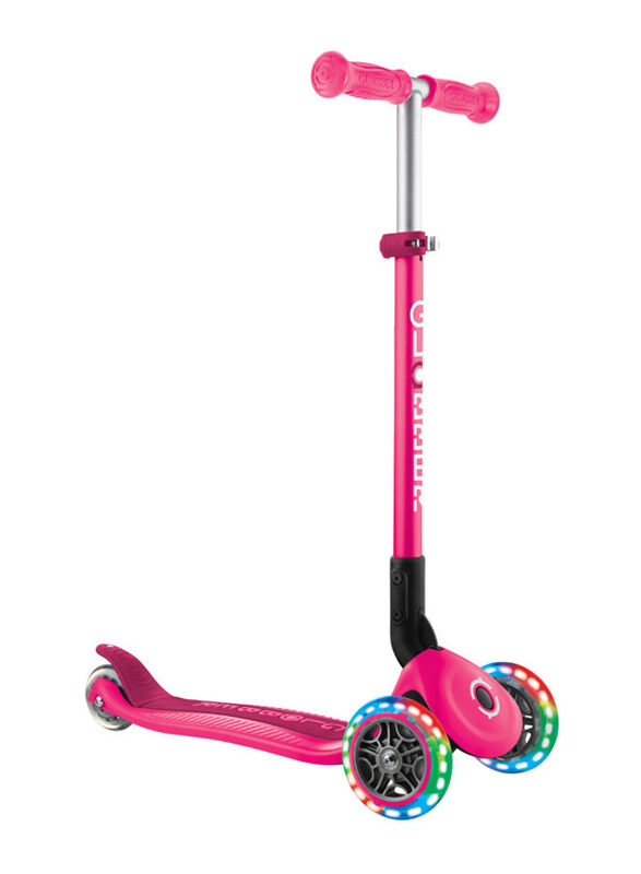 

Globber Primo Foldable Lights Scooter, Neon Pink