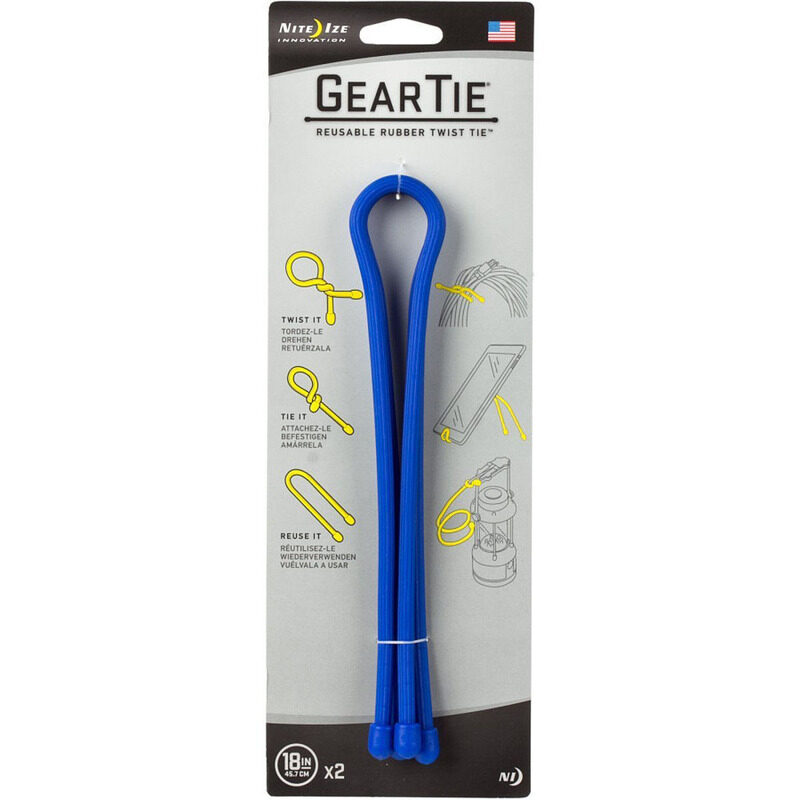 

Nite Ize 18 Inch Gear Tie Reusable Rubber Twist Tie, Bright Blue, 2 Piece