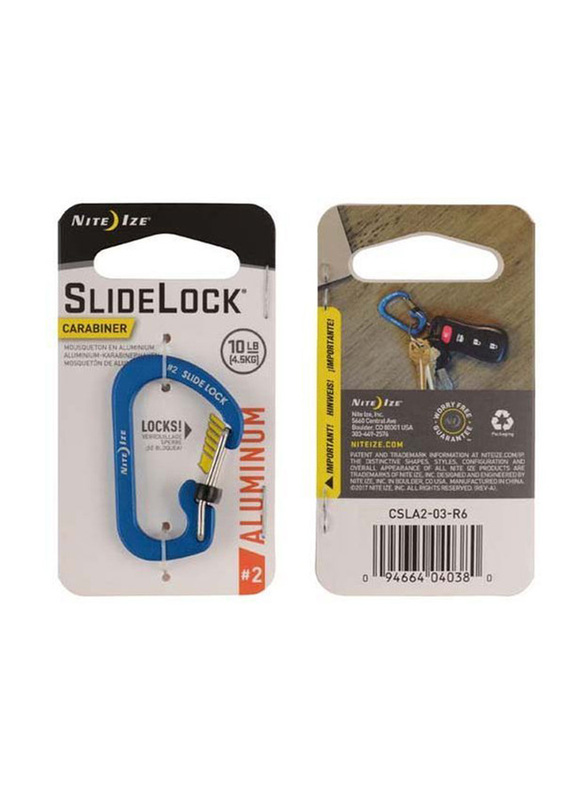 

Nite Ize Slidelock Carabiner Aluminum #2, Blue