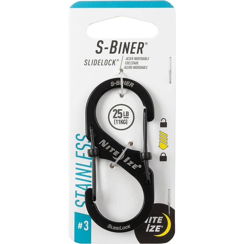 

Nite Ize Size 3 S-Biner Slidelock Carabiner, Black