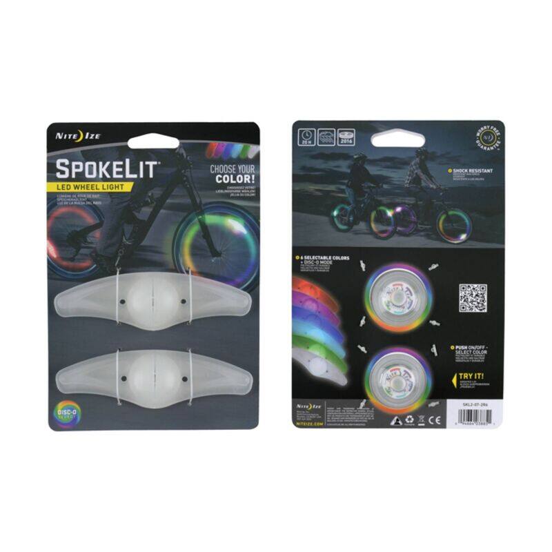 

Nite Ize SpokeLit Disco LED Wheel Light, 2 Pieces, White