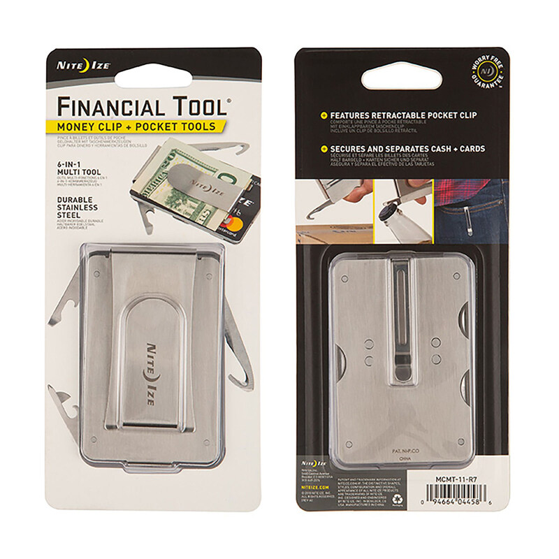 

Nite Ize Financial Tool Money Clip with Pocket Tools, Silver
