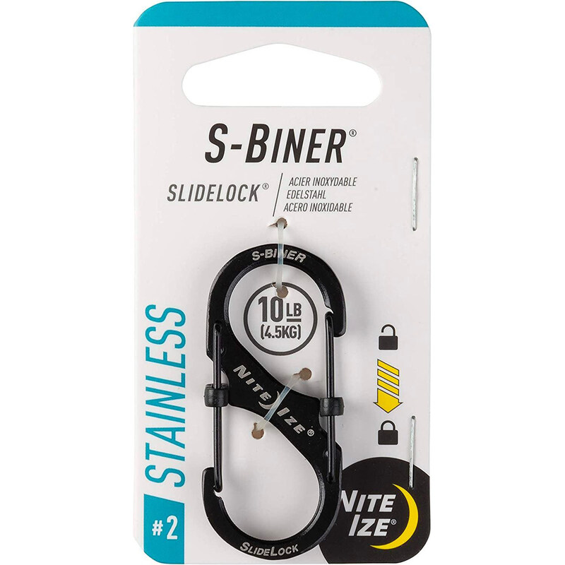 

Nite Ize Size 2 S-Biner SlideLock Stainless Steel Carabiner, Black