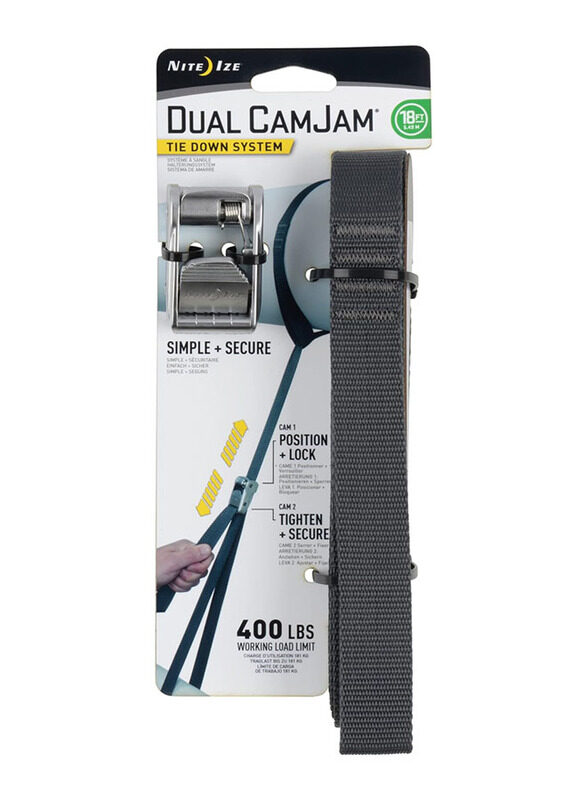 

Nite Ize Dual CamJam Tie Down System, 18 ft, Silver