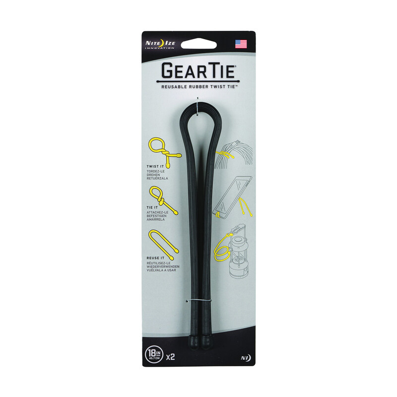 

Nite Ize 18 Inch Gear Tie Reusable Rubber Twist Tie, Black, 2 Piece
