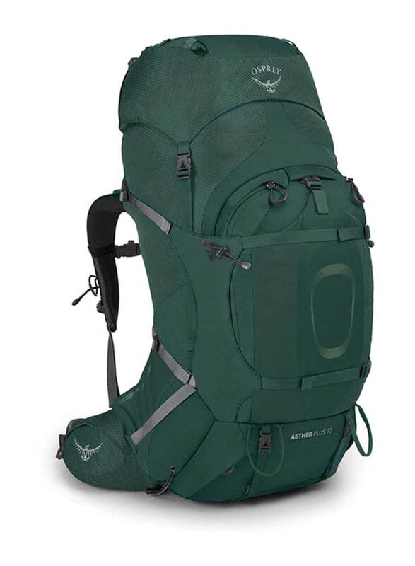 

Osprey L/XL Aether Plus 70 Camping Backpack for Men, Axo Green
