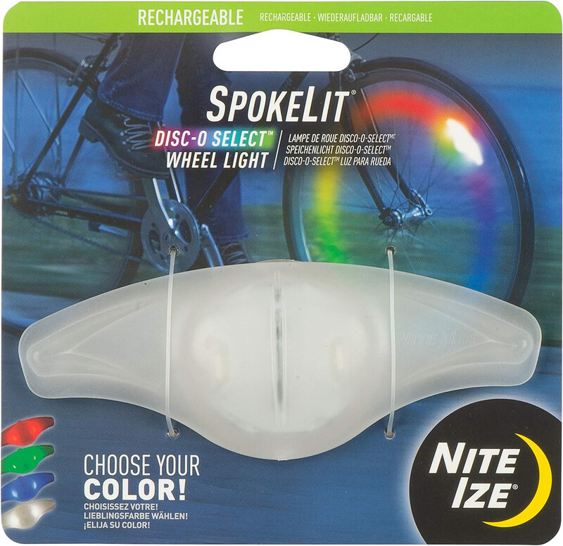 

Nite Ize SpokeLit Rechargeable Disc-O Select Wheel Light, Multicolour