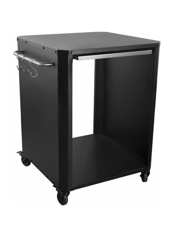 

Cozze Outdoor Table with Pull-Out Shelf, Black