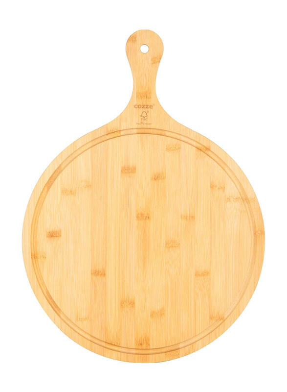 

Cozze Bamboo Pizza Board with Handle, Brown