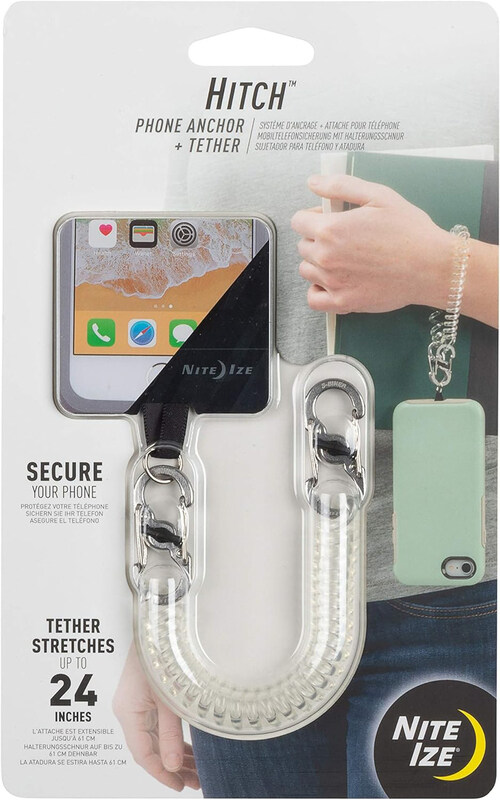 

Nite Ize Hitch Phone Anchor + Tether Stainless Micro Locks, Clear