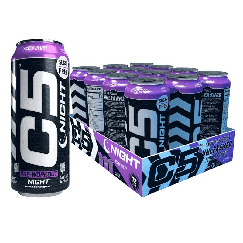 

C5 Energy C5 Night Mixed Berry Pre-Workout Caffeine Free(Full Box 12 cans)