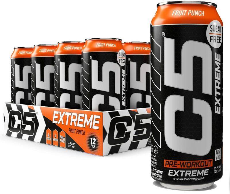 

C5 Energy C5 Extreme Pre workout Energy Drink (Fruit Punch , Full Box 12 Cans)