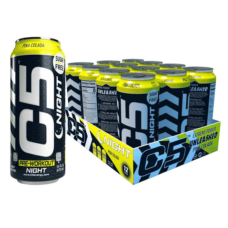 

C5 Energy C5 Night Pina Colada Pre-Workout Caffeine Free(Full Box 12 cans)