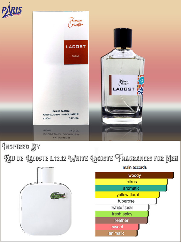 Paris Lacost Inspired by La-coste White for Men, Eau De Parfum, EDP 100ml
