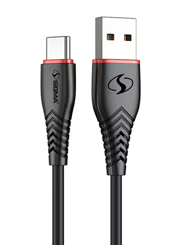 

Sigma 100cm C4 Flex Type C Cable, Smart Auto Disconnect, 2.4A, USB A Male to Type C for Smartphones/Tablets, Assorted Color