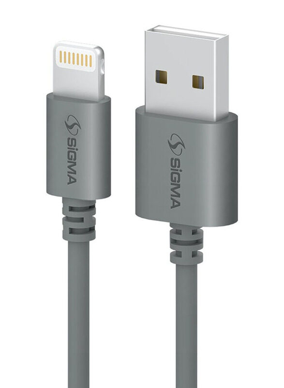 

Sigma 100cm TC-3 Turbo Lightning Cable, Smart Auto Disconnect, 2.4A, USB A Male to Lightning for Lightning Devices, Grey