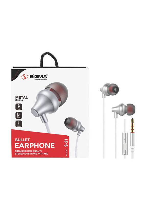 

Sigma S21 3.5 mm Jack In-Ear Metal Stereo Earphones, Assorted Color