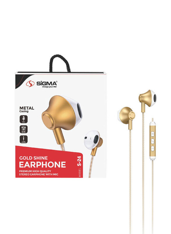 

Sigma S24 3.5 mm Jack In-Ear Metal Stereo Earphones, Assorted Color