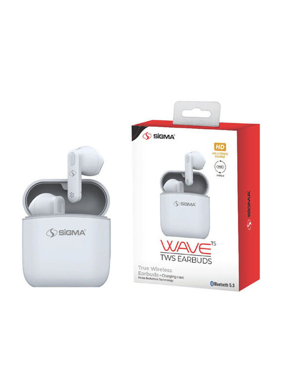 

Sigma T5 Wave Wireless In-Ear Noise Cancelling TWS Earbuds, White