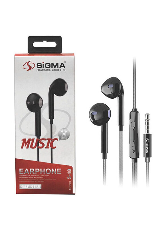 

Sigma S10 3.5 mm Jack In-Ear High Quality Stereo Earphones, Black