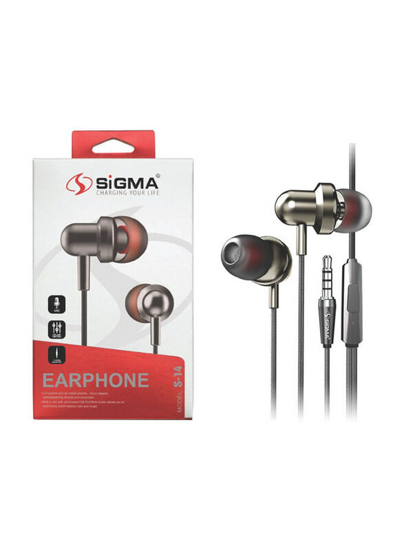 

Sigma S14 3.5 mm Jack In-Ear High Quality Stereo Earphones, Black