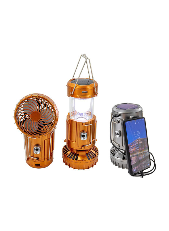 

Go2Camps Rechargeable Solar LED Camping Lanterns with Fan, Multicolour