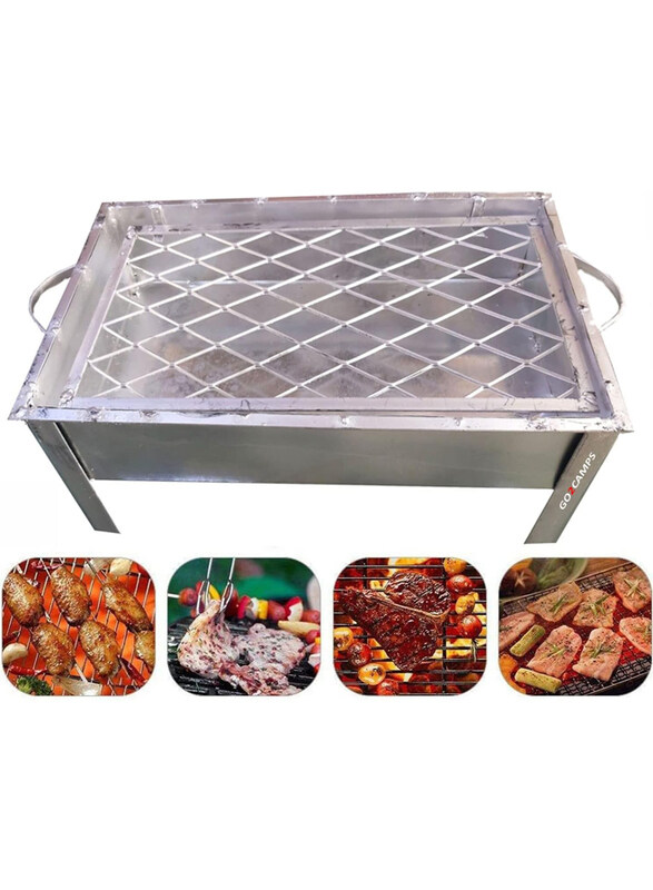 

Go2Camps Tin Made Large BBQ Grill Galva, Silver