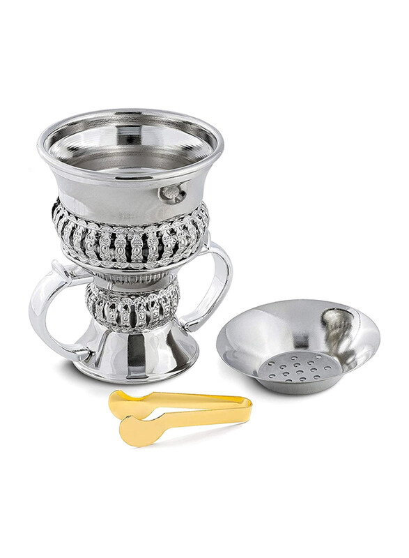 

Generic Premium Metal Frankincense Resin Incense Burner, Silver