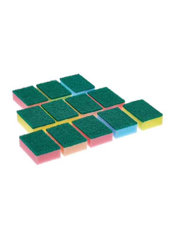 

Saqoclean Dish Cleaning Sponge, Multicolour, 12 Piece