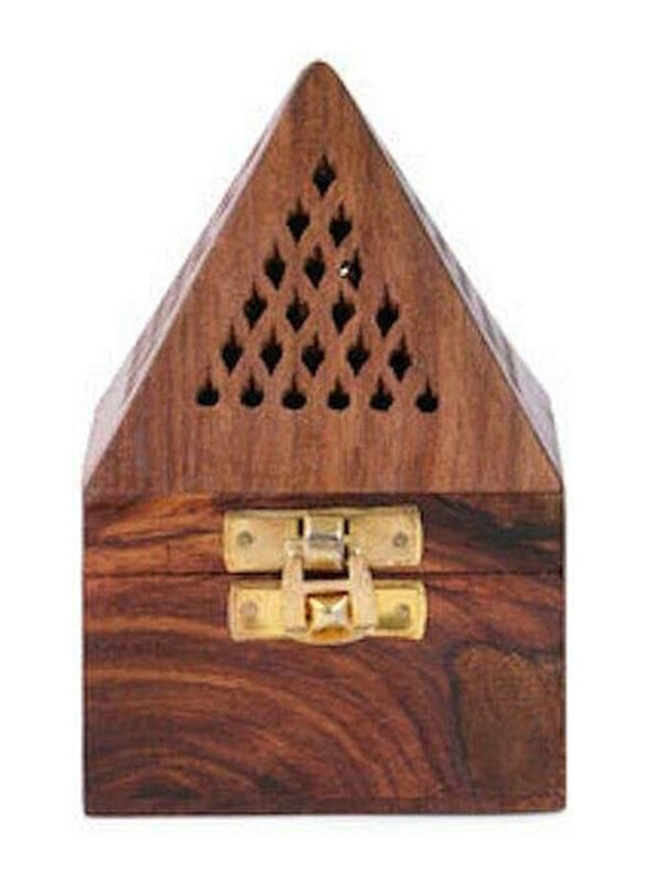 

Generic Pyramid Shaped Wooden Bakhoor Incense Burner, Medium, Brown