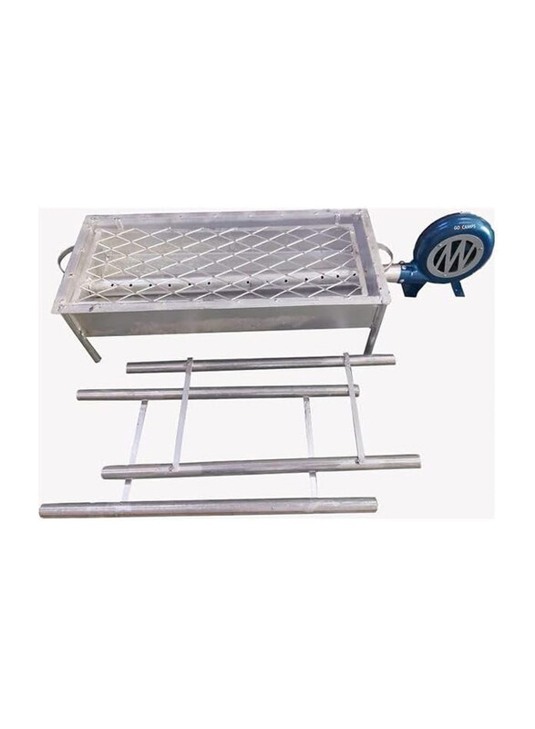 

Go2Camps BBQ Grill with Long Legs and Blower, Medium, Silver