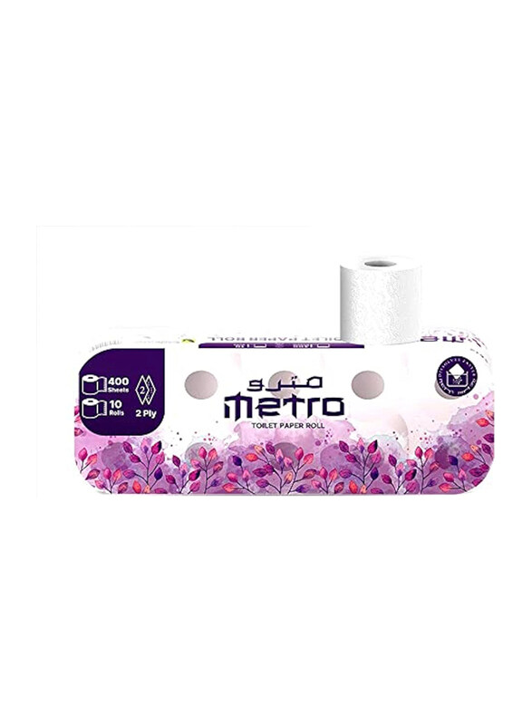 

Metro Toilet Roll, 2 Ply, 10 Roll x 400 Sheet