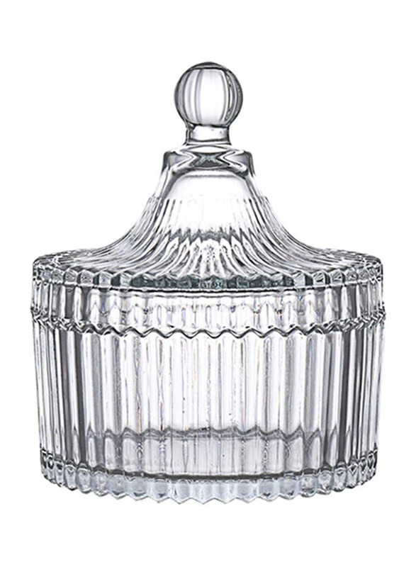 

GO2CAMPS Tent Shaped Crystal Glass Candy Dish Storage Container with Lid, 300ml, Clear
