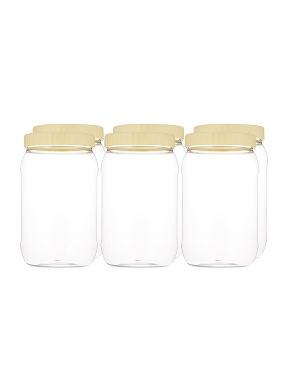 Sunpet Round Spice Jar, 1500ml, 6 Pieces, Clear