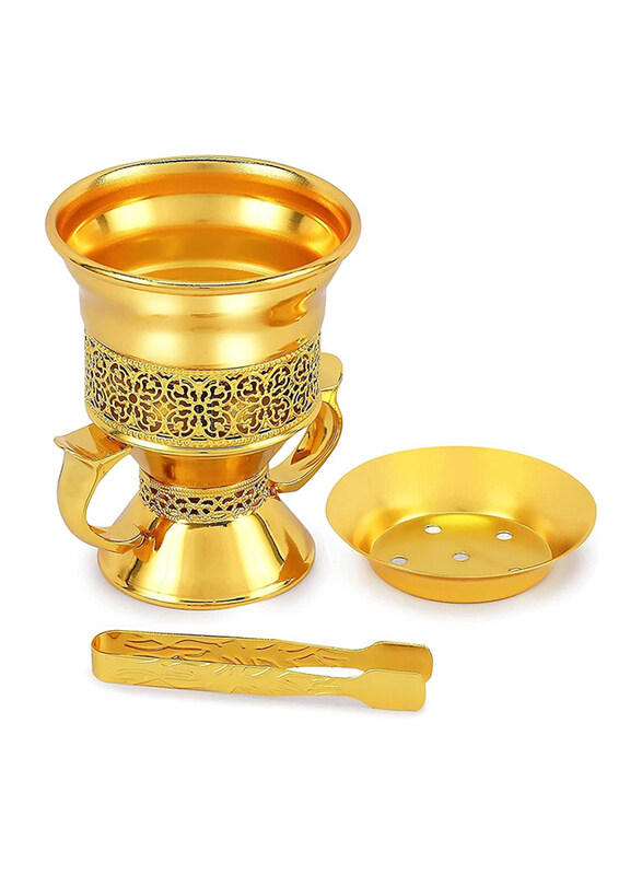 

Generic Premium Metal Frankincense Resin Incense Burner, Gold